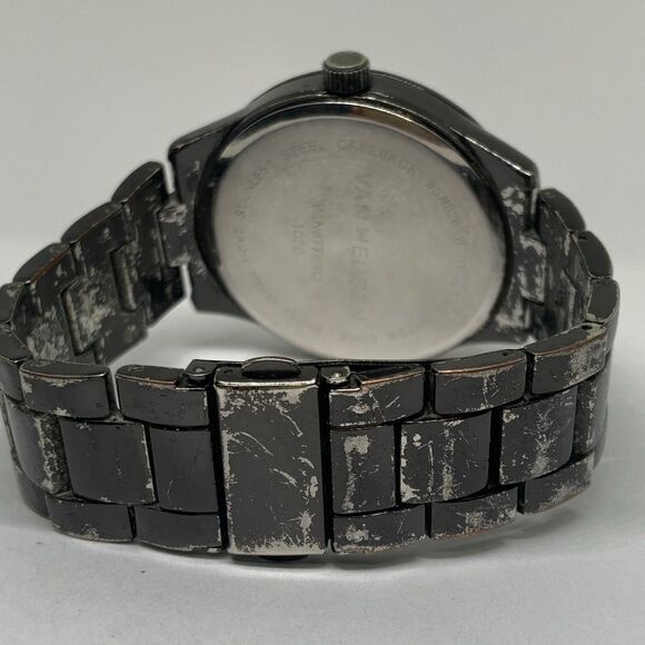 VAN HEUSEN Diamond men’s quartz analog black tone 44mm case size running - Picture 4 of 8